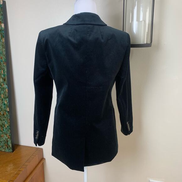 J. Crew Size 10P Petite Velvet Blazer Jacket Navy Blue Single Button Career - Picture 5 of 11